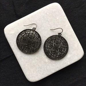 Gunmetal Ornamental Earrings